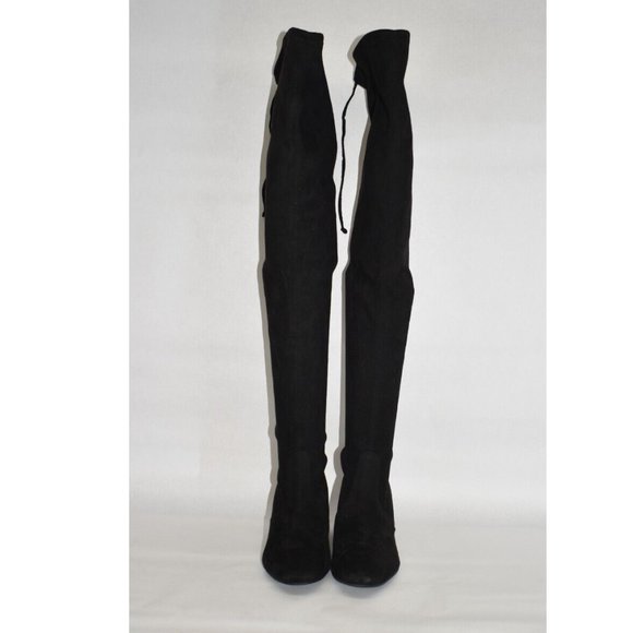 $950 STUART WEITZMAN GENNA 60 CITY SUEDE OVER THE KNEE BOOT BLACK 7 (PA36) - Picture 3 of 8